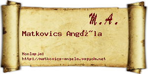 Matkovics Angéla névjegykártya